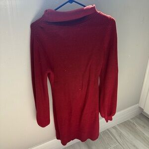 Red Knit Sweater Dress